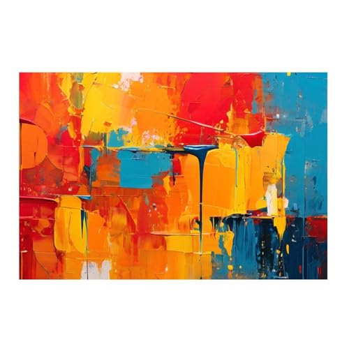 Art abstrait poster de salon moderne mélange de couleurs et netteté 50x50