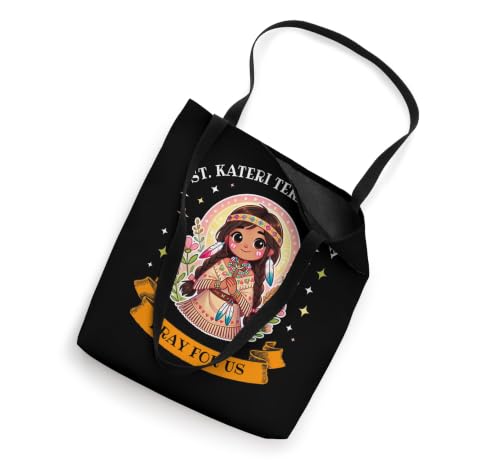 Bolsa tote católica de Santa Kateri Tekakwitha 'Ruega por nosotros' para niños miniatura 2