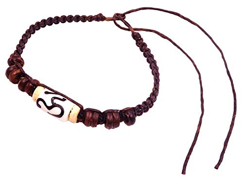 BALI PAPAYA Bracelet Brésilien Amitié Porte Bonheur Bijoux Marron Om Aum Ohm Bouddhiste Bouddhisme Cover