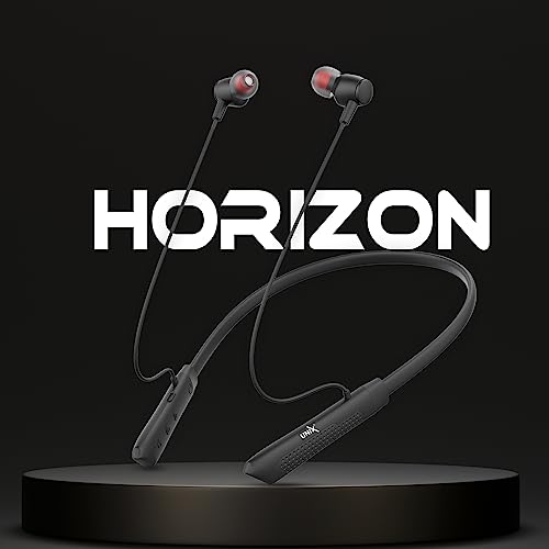 Image of Unix UX-700 Horizon Wireless Neckband | 34-Hour Playtime | Extra Bass | Magnetic Earbuds | Bluetooth Headset with Mic | Sweatproof | Ergonomic Fit | 200mAh Battery | Hands-Free Calling (Black)