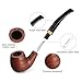 Joyoldelf Smoking Pipe, Tobacco Pipe for Smoking with Gift Box, Wooden Tobacco Pipe with Flat Bottom, Rosewood Pipe Set with 9mm Pipe Filter, Pipe Scraper and Smoking Accessories