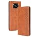 Produktbild FANFO® Hülle für Xiaomi Poco X3 Pro/Xiaomi Poco X3 NFC HandyHülle, Premium PU Leder Tasche Magnetverschlüsse Schutzhülle Flip Wallet Klapphülle Folio Book Style Case Cover, Braun