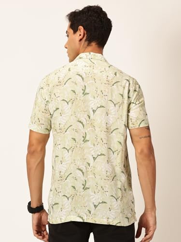 Image of Thomas Scott Men's | Floral | Half Sleeve | Slim Fit | Cotton Rayon | Cuban Collar | Casual Shirt