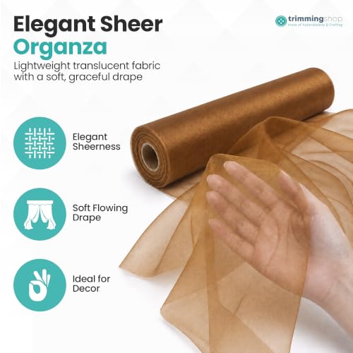 Trimming Shop Premium-Organza-Rolle, Schneetuch — 25 m x 29 cm — Taschentuch, Tischläufer, Schärpen, Stuhlhussen, Bögen, Schmuck… – Ansicht 5