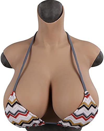 EQAIWUJIE Huge S Cup Silicone Breastplate For Crossdresser Drag Queen cosplay (Tan, S Cup)