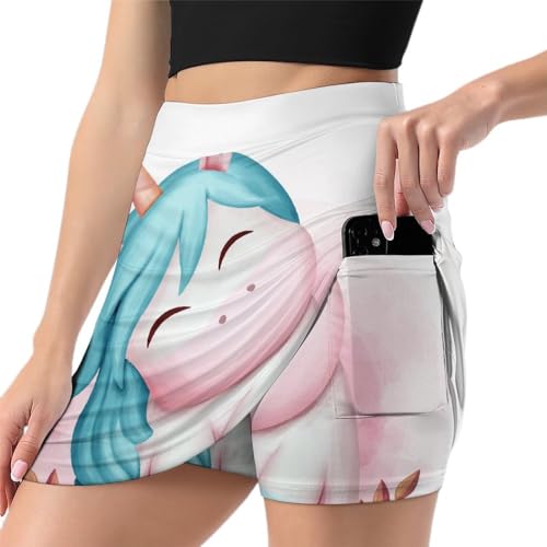 Mini jupe de course et tennis athlétique licorne mignonne femme