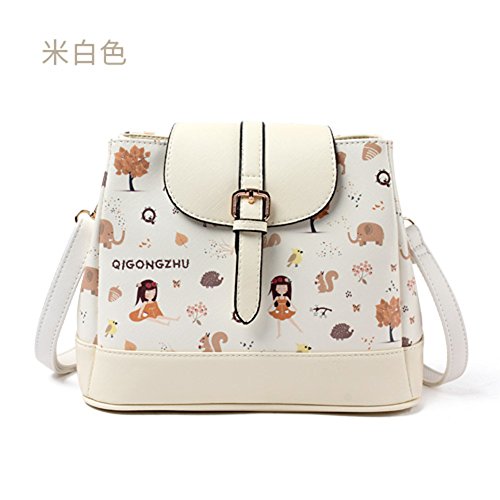 Sac seau imprimé style coréen et sac à bandoulière pour femme au motif dessin animé