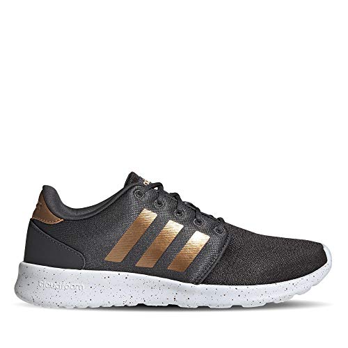 adidas Women's Cloudfoam QT Racer Xpressive-Contemporary Cloadfoam Running Sneakers Shoes, Grey Six/tactile gold met./ftwr White, 9 M US