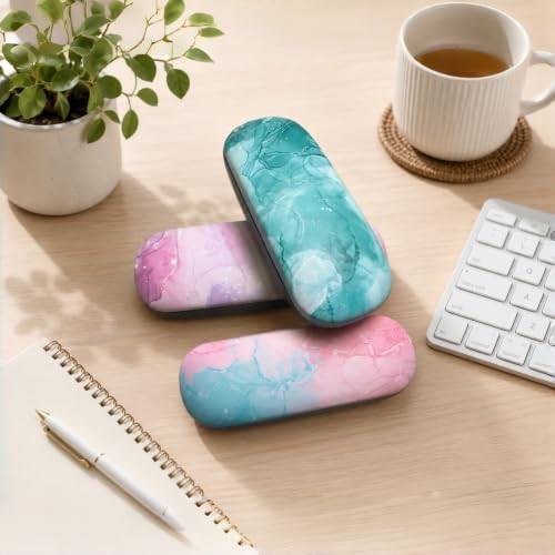 Image of 3 Pack Glass Cases Hard Shell, Portable Hard Eyeglasses Case Linen Fabrics Eyeglass Organizations for Women Girls