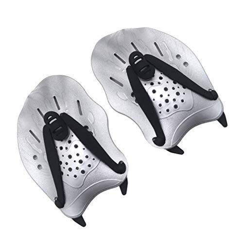 Barbatanas de mão para treino de natação com alças ajustáveis para natação e natação para mulheres e