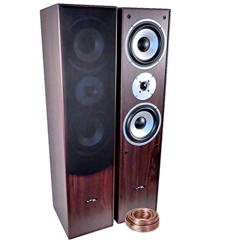 Ltc audio Paire d'enceintes HiFi/Home-Cinéma 2x500W L766-WA + 20 Mètres de câbles Transparent