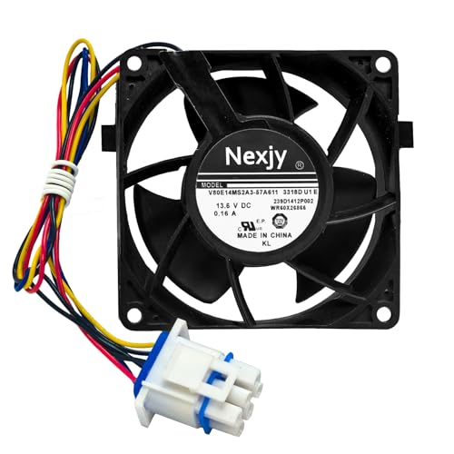 2026 Upgraded OEM WR60X26866 Refrigerator Evaporator Fan Motor for GE Refrigrator Replace V80E14MS2A3-57A611 WR60X26030 WR60X10356 WR60X10357 Fix Noise Stabilize Cooling -10 Years Warranty