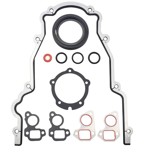 Image of Sorello Engine Timing Cover Gasket Set Compatible with Cadillac Chevy GMC Buick Hummer Pontiac Saab Avanti 4.8L 5.3L 6L 5.7L 6.2L - Replace 12633904 TCS45993 JV5022
