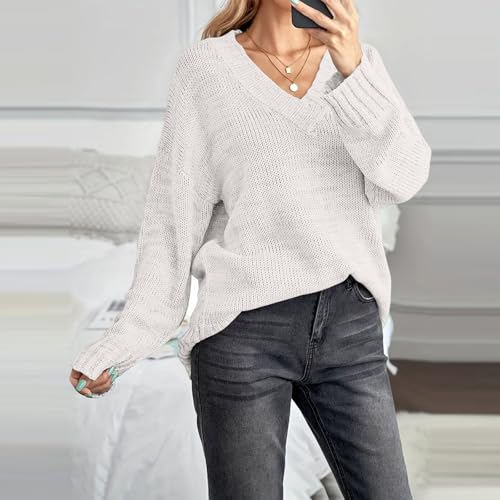 Fall Sweaters for Women V Neck Long Sleeve Lightweight Tunic Sweaters - image 6