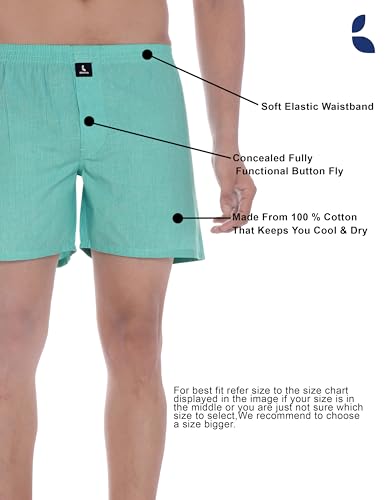 Image of Cotton Boxer Shorts for Men, Breathable, Comfortable & Lightweight (Pack of 2)