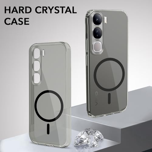 Image of Jkobi Lifetime Anti-Yellow MagSafe Compatible Clear Back Cover Case for Vivo Y300 (Sleek Hard Crystal | Shockproof and Camera Protection)