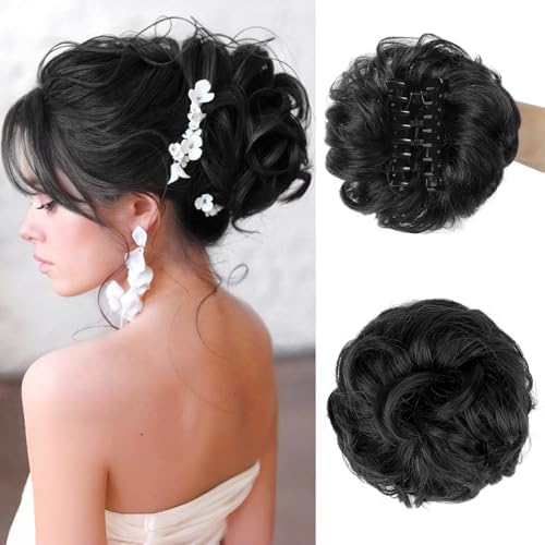 YOGFIT Claw Clip Messy Bun Hair Piece Real Human Hair Buns Hairpieces for Women
