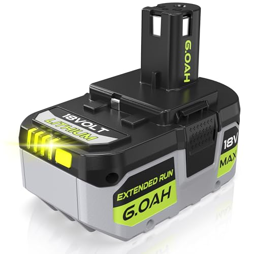 ELECtrysium New P108 6AH Replacement for Ryobi 18V ONE + Battery P108 P102 P103 P104 P105 P107 P109 P122 Compatible with All Ryobi 18V ONE + Cordless Power Tools