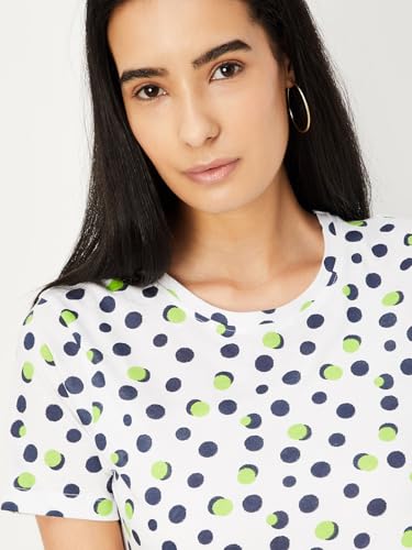 Image of Max Women Cotton Blend Solid Regular Fit T-Shirt