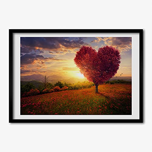 Cadre MDF 70x50 cm avec affiche Arbre de Coeur Tulup pour salon
