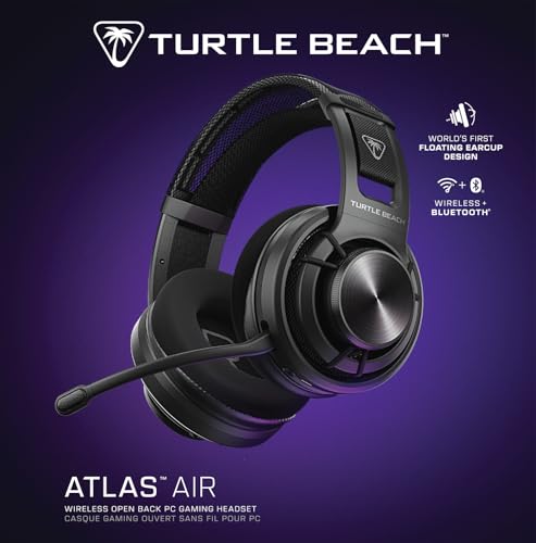 undefined 【APEX ALGSスポンサード】TURTLE BEACH ワイヤレスヘッドホン開放型 Atlas Air マルチプラットフォーム ブラック 軽量 301g ゲーミングヘッドセット 無線 2.4GHz/Bluetooth/有線3.5mm 単一指向マイク付き ハイレゾ対応 24bit/96kHz PC PS5 PS4 携帯ゲーム スマホ Steam Deck 対応 50時間持続【メーカー保証2年】 の商品画像 19