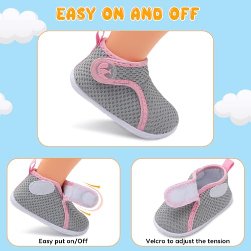 FEETCITY Lightweight Baby Sock Shoes Baby Walking Shoes Boys Girls Infant High-Top Shoe 12-18 Months2