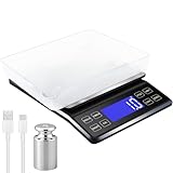 0.1g/5kg Große Digitale Küchenwaage, digitale Waage mit Hintergrundbeleuchtung, Hochpräzise Bäckereiwaage, Digital Waage Küchen für Lebensmittel, Kochen, Backen