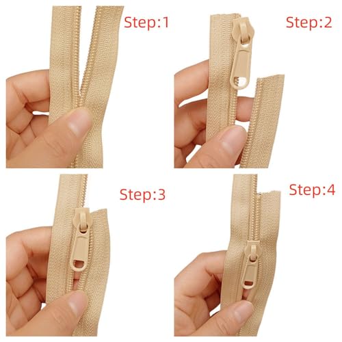 MebuZip #5 Nylon Coil Zippers by The Yard Bulk for Sewing 10 Yards (Beige) by MebuZip - Used condition - Image 5