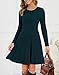 Kranda Winter Spring Dresses for Women 2026 Fall Long Sleeve Crew Neck Knit Flowy Swing Midi Sweater Dress with Pockets Deep Green L