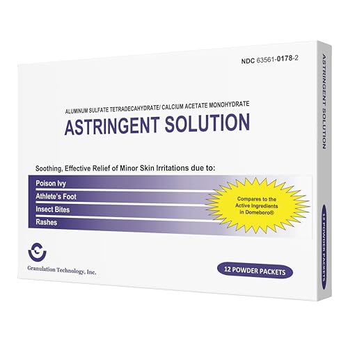 Generic Astringent Solution Medicated Soak Rash Relief - Soothing Skin Care - 12 Count (Pack of 1) White and Purple