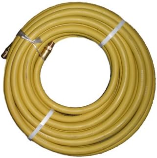 Air Hose Continental YELLOW RUBBER 250psi 3/8” x 25’ with brass fittings