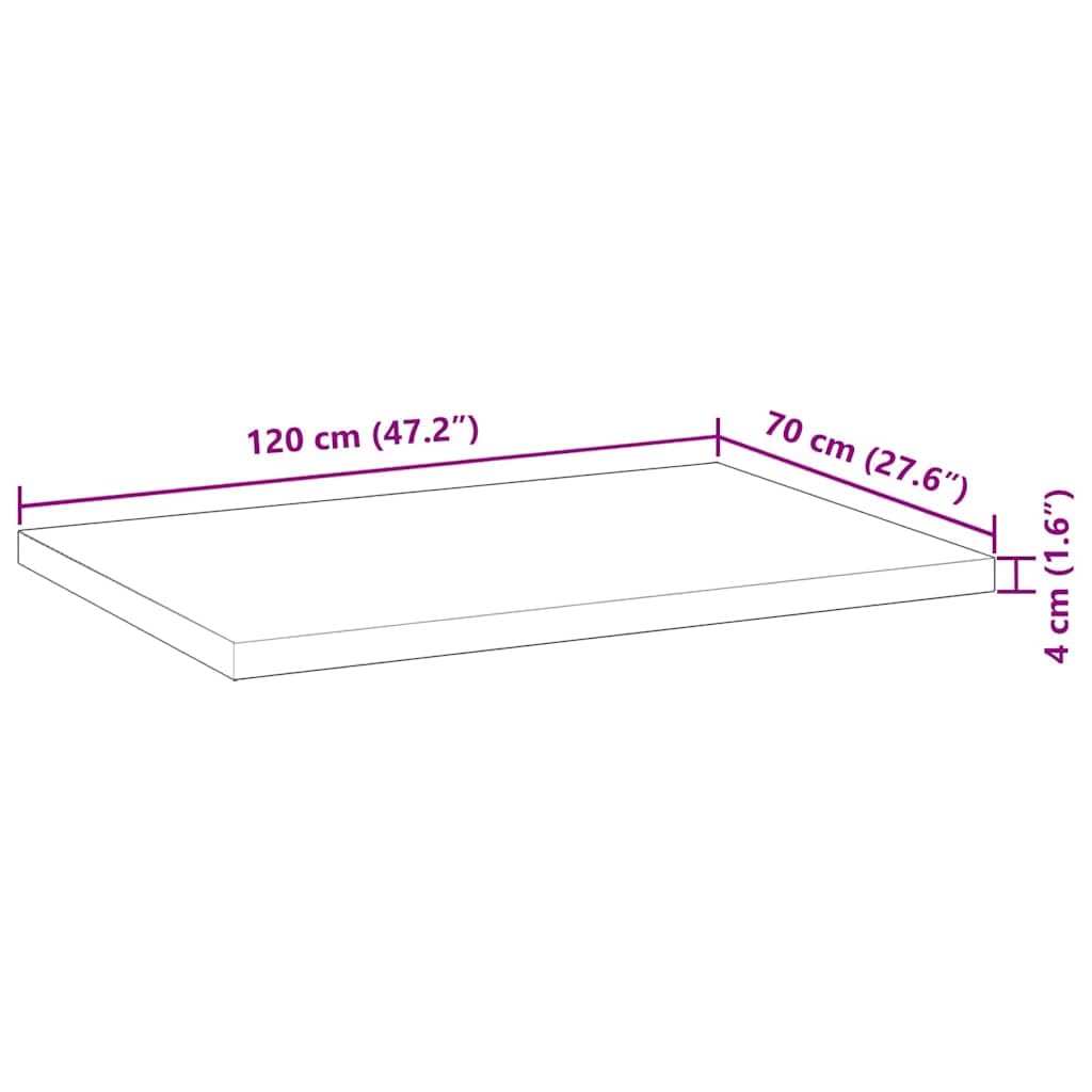 vidaXL Schreibtischplatte Unbehandelt 120x70x4 cm Massivholz Akazie, Arbeitsplatte, Küchen Arbeitsplatte, Ersatztischplatte, Tischplatte