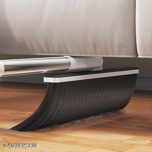 Image of Broom and Dustpan Set with Long Handle, Upright Standing Windproof Floor Cleaning Combo for Home, Kitchen, Office - White & Black |PAR-P469