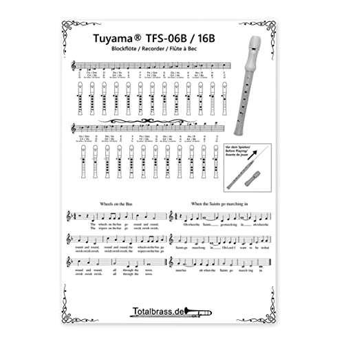 Tuyama® TFS-06B ABS Recorder - Baroque Fingering - Includes Fingering Chart and Examples of Music - Soprano Recorder - Image 4