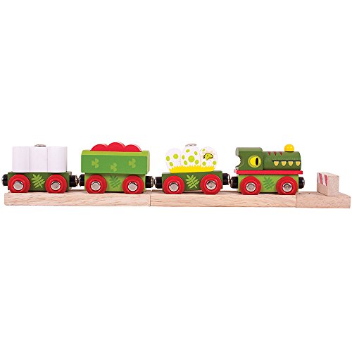 Bigjigs Rail Wooden Dinosaur Railway Engine and Carriages