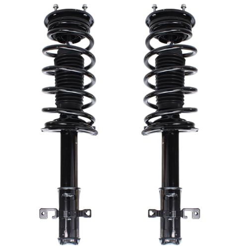 Image of Detroit Axle - Front Knuckle & Wheel Bearing Hubs Struts for 2007-2010 Ford Edge Lincoln MKX, 2008 2009 Steering Knuckle & Wheel Bearing Hubs Assembly Ready Struts w /Coil Spring Replacement