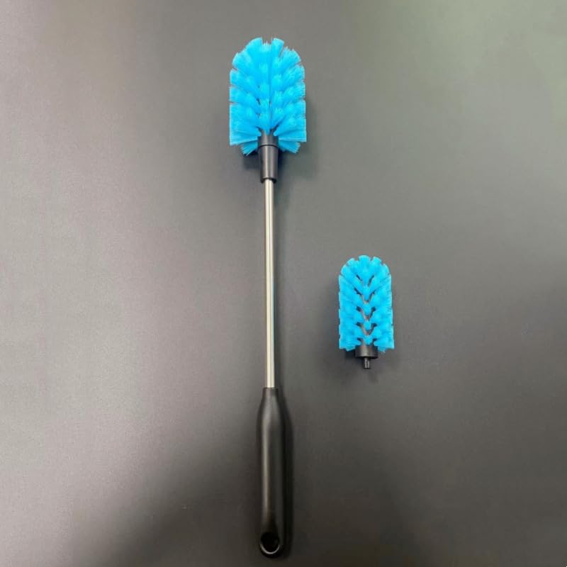 Image of SEQ Bottle Brush Set 2 Pack - Long Handle Water Bottle Cleaning Brush with Stainless Steel Handle & Small Detail Brush, Nylon Bristles for Narrow Neck Bottles, Sports Bottles, Tumblers & Baby Bottles