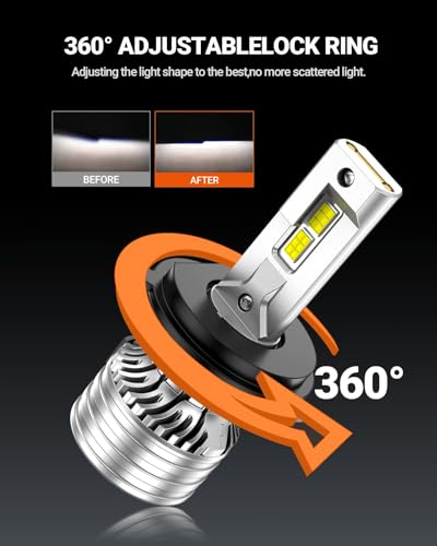 Image of SEALIGHT 9003 /HB2 /H4 LED Fog Bulbs, 70000LM Brightness, 6500K Cool White, IP68 Waterproof Headlight Bulbs with Cooling Fan, Automotive Replacement Bulbs, Pack of 2