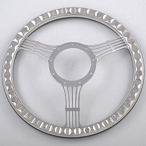 Flashpower 15.5'' Billet Steering Wheels Wood half wrap Banjo Corvair Impala Chevy II