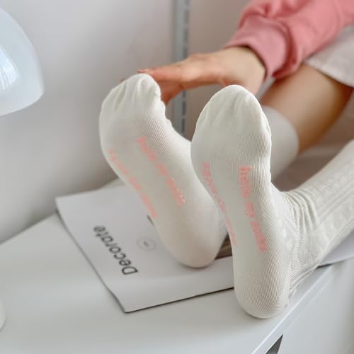 Mcool Mary Womens Socks, Womens Crew Socks Casual Thin Breathable Knit Cotton Comfy Dress Socks for Women 6Pack4