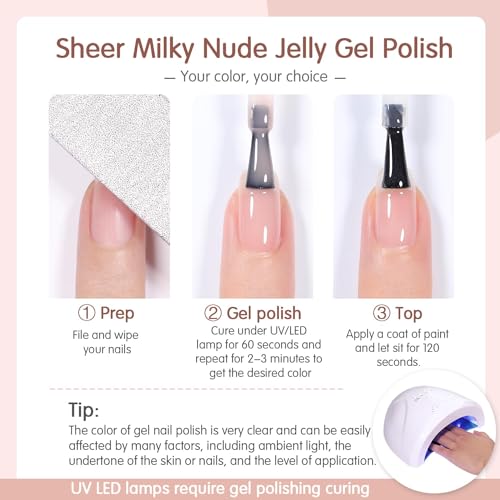 Image of THR3E STROKES Gel Nail Polish Set Gel Polish Orange Hot Pink Blue Yellow Green Purple Vibrant Spring Summer Gel Polish 7ML (UV /LED LIGHT REQUIRED) (NUDE 234, 7.5ML)
