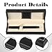 Alrhso PU Leather Pen Box Case Pen Case Long Single Rectangle Fancy Sketching Pens Gift Box for Women Men Business Office Supplies, Black