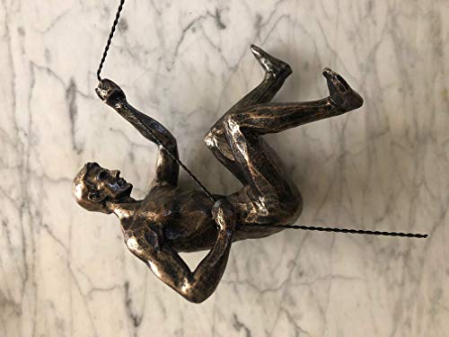 image for Haute Collage 5X Large Bronze Climbing Abseiling Hanging Ornaments Fig