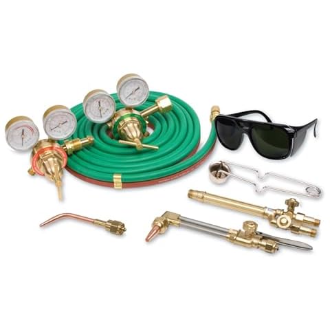 Flame Tech Complete Medium-Duty Cutting, Welding, and Heating Outfit, Oxy Acetylene Torch Kit, Cuts up to 5", Welds up to 1.25" Steel, Victor Compatible Tool Set, Tested in The USA Cover