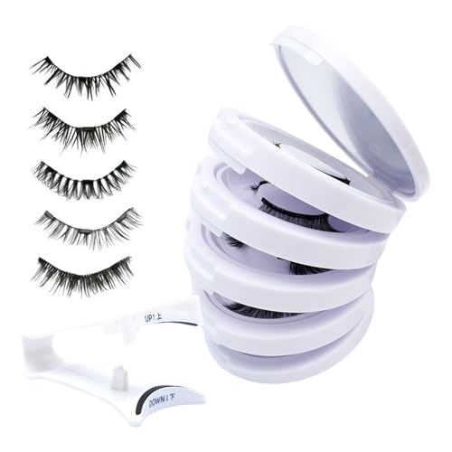Pestañas magnéticas con aplicador, 5 pares sin pegamento, accesorios de maquillaje para ojos, pestañas postizas magnéticas, para mujeres, niñas, principiantes, esposas, novias