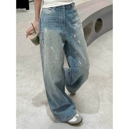 Baggy Jeans Men Graffiti Baggy Barrel Jeans Men Relaxed Fit Wide Leg Washed Denim Pants Streetwear for Skater2