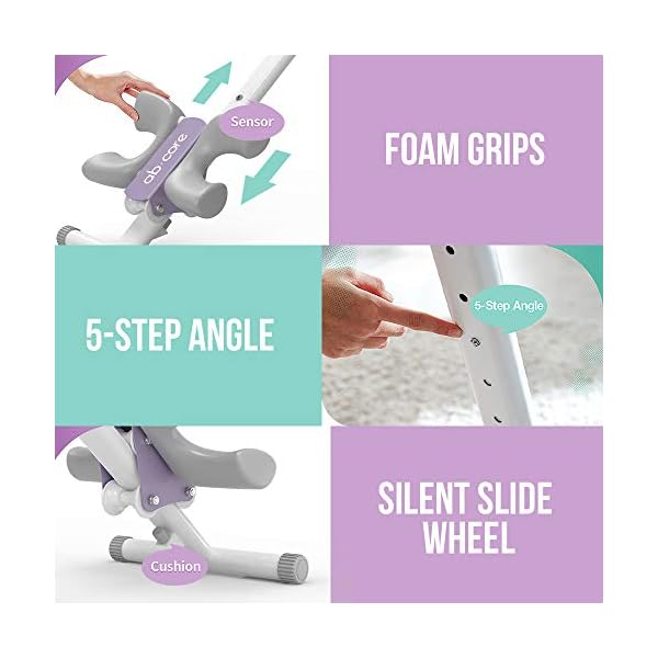 leikefitness Height Adjustable Ab Trainer Abdominal Whole Body Workout Machine Waist Cruncher Core Toner Leg Thighs Buttocks Shaper with LCD Monitor AB9380 (White)