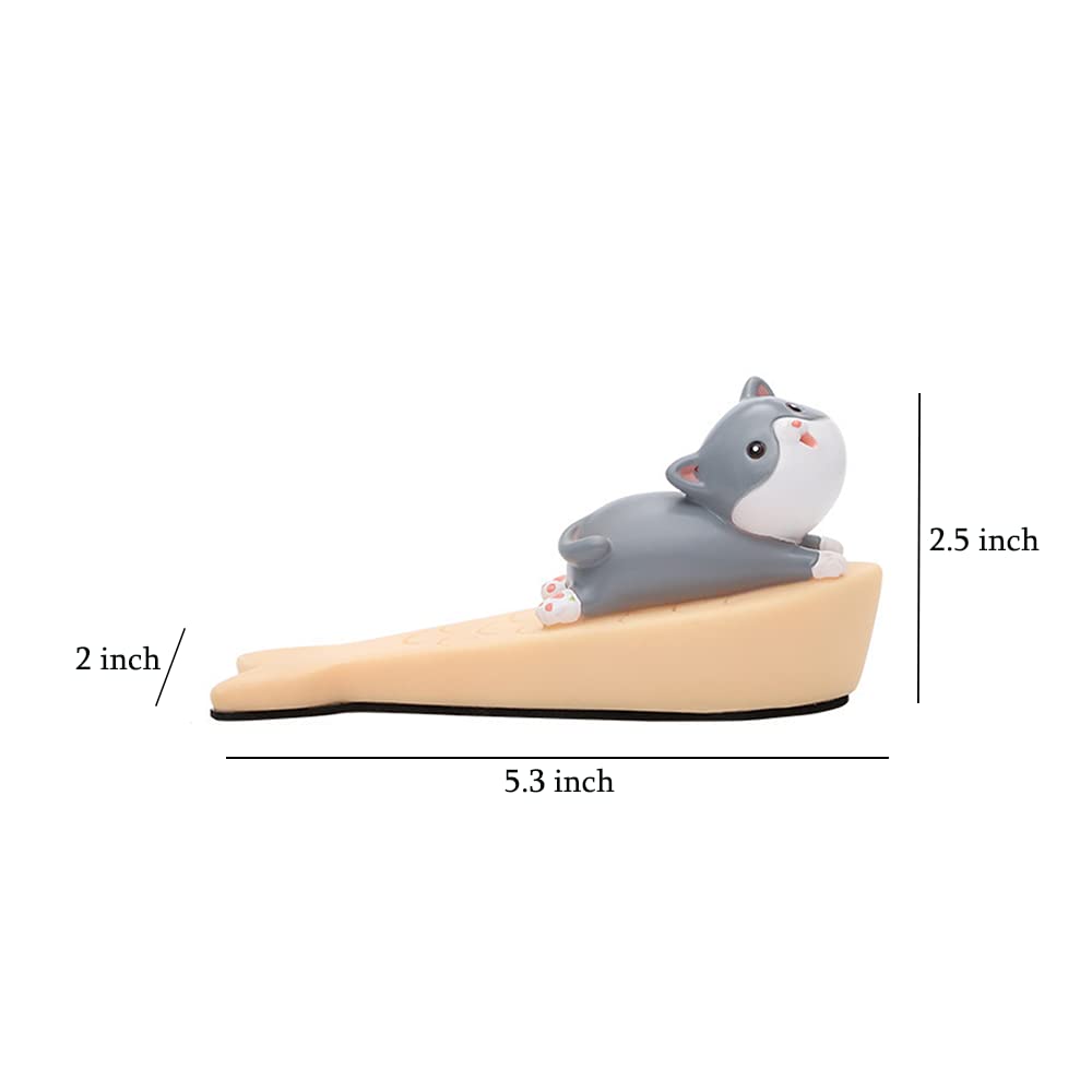 Fermaporta a forma di animale, in PVC, a forma di gatto.