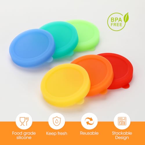 Tapas para latas de silicona Aieve pack de 6 fundas reutilizables 4