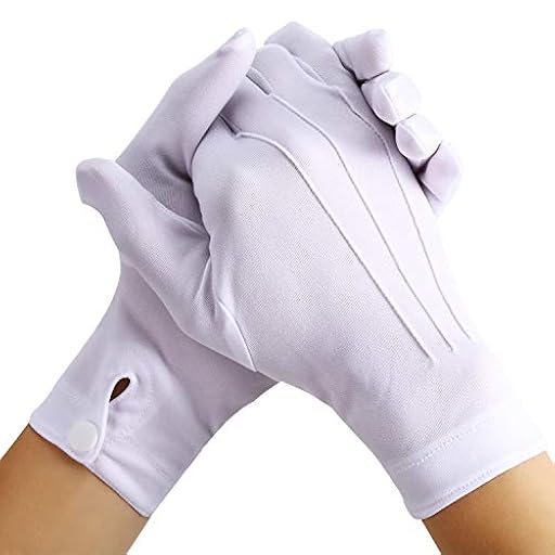 Guantes blancos cosidos para esmoquins formales, inspección de joyas, 2 pares (Nylon 25,4 cm) | Ya disponible en tu tienda friki favorita! En mundofriki.es!